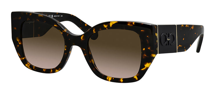 Salvatore Ferragamo SF 1045S 281 Square Plastic Vintage Tortoise Sunglasses with Brown Gradient Lens