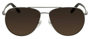 Salvatore Ferragamo SF 157S 045 Aviator Plastic Silver Sunglasses with Brown Polarized Lens