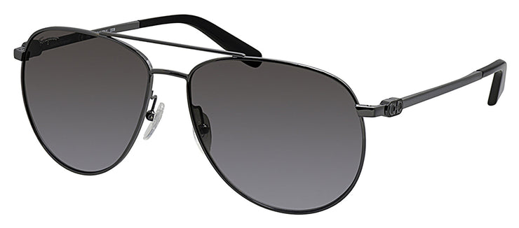 Salvatore Ferragamo SF 157S 069 Aviator Plastic Shiny Ruthenium Sunglasses with Dark Grey Gradient Lens
