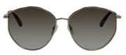 Salvatore Ferragamo SF 264S 709 Horn Metal Gold Sunglasses with Green Gradient Lens