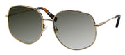 Salvatore Ferragamo SF 277S 723 Round Metal Gold Sunglasses with Green Gradient Lens