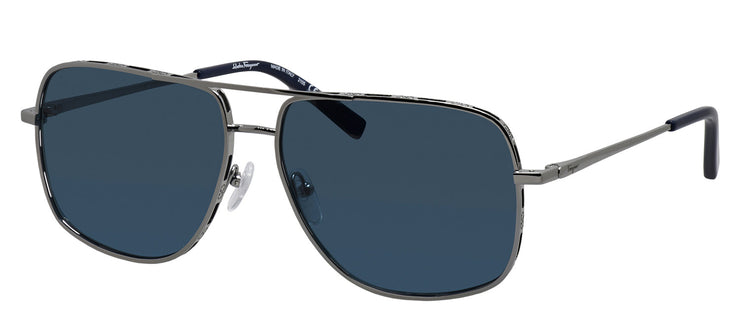 Salvatore Ferragamo SF 278S 032 Navigator Metal Silver Sunglasses with Grey Lens