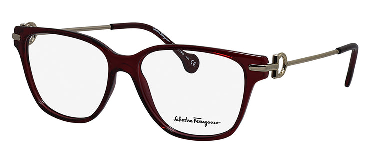 Salvatore Ferragamo SF 2864 604 Rectangle Plastic Red Eyeglasses with Logo Stamped Demo Lenses