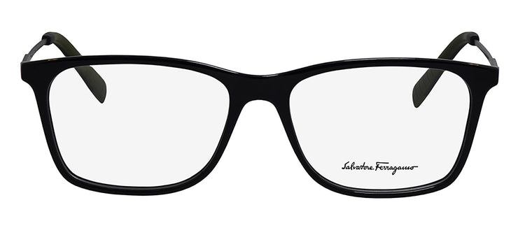 Salvatore Ferragamo SF 2876 021 Rectangle Plastic Black Eyeglasses with Logo Stamped Demo Lenses