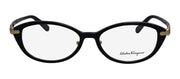 Salvatore Ferragamo SF 2882RA 001 Oval Plastic Black Eyeglasses with Logo Stamped Demo Lenses