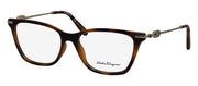 Salvatore Ferragamo SF 2891 214 Square Plastic Tortoise Eyeglasses with Logo Stamped Demo Lenses
