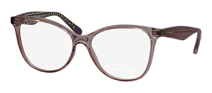 Salvatore Ferragamo SF 2892 643 Cat Eye Plastic Pink Eyeglasses with Logo Stamped Demo Lenses