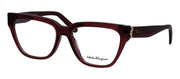Salvatore Ferragamo SF 2893 604 Cat Eye Plastic Red Eyeglasses with Logo Stamped Demo Lenses
