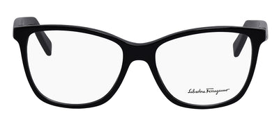 Salvatore Ferragamo SF 2903 001 Rectangle Plastic Black Eyeglasses with Logo Stamped Demo Lenses