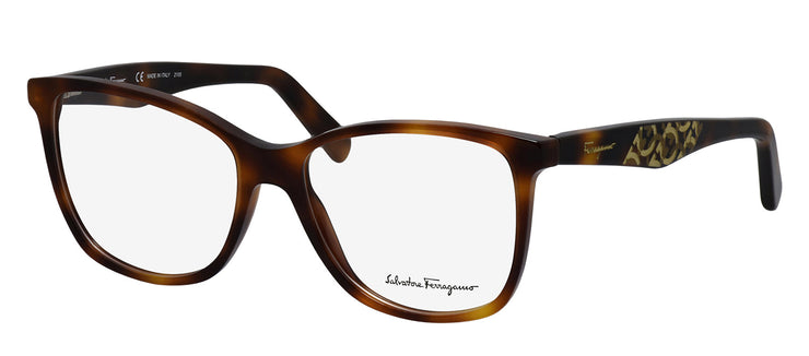 Salvatore Ferragamo SF 2903 240 Rectangle Plastic Tortoise Eyeglasses with Logo Stamped Demo Lenses