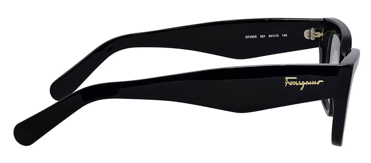 Salvatore Ferragamo SF 2905 001 Square Plastic Black Eyeglasses with Logo Stamped Demo Lenses