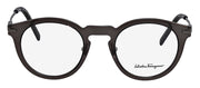 Salvatore Ferragamo SF 2906 033 Round Metal Grey Eyeglasses with Logo Stamped Demo Lenses