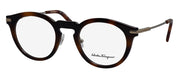Salvatore Ferragamo SF 2906 240 Round Metal Tortoise Eyeglasses with Logo Stamped Demo Lenses