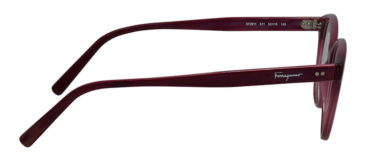 Salvatore Ferragamo SF 2911 511 Round Plastic Trasparent Mauve, Lillac Marble Eyeglasses with Logo Stamped Demo Lenses