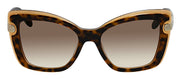 Salvatore Ferragamo SF 814S 226 Butterfly Plastic Havana-Amber Sunglasses with Brown Gradient Lens