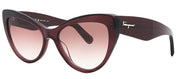 Salvatore Ferragamo SF 930S 5617606 Butterfly Plastic Wine Sunglasses with Burgundy Gradient Lens