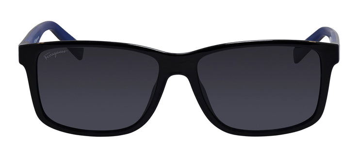 Salvatore Ferragamo SF 938S 5715962 Rectangular Plastic Black Sunglasses with Dark Grey Classic Lens