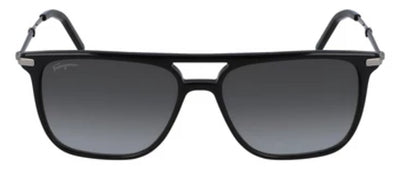 Salvatore Ferragamo SF 966S 001 Square Plastic Black Sunglasses with Grey Gradient Lens