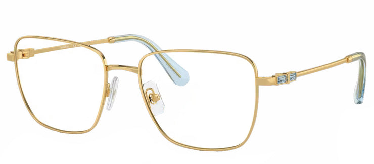 Swarovski SK 1003 4021 Rectangle Metal Gold Eyeglasses with Logo Stamped Demo Lenses