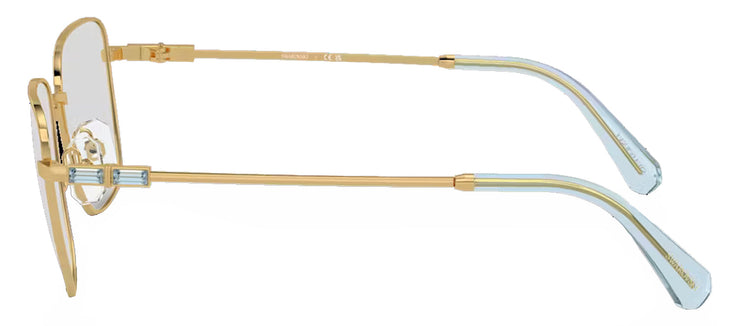 Swarovski SK 1003 4021 Rectangle Metal Gold Eyeglasses with Logo Stamped Demo Lenses