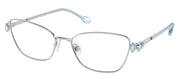 Swarovski SK 1006 4020 Pillow Metal Silver Eyeglasses with Logo Stamped Demo Lenses