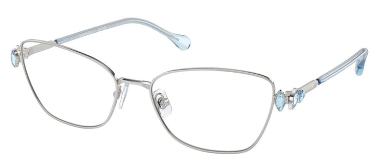 Swarovski SK 1006 4020 Pillow Metal Silver Eyeglasses with Logo Stamped Demo Lenses