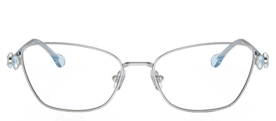 Swarovski SK 1006 4020 Pillow Metal Silver Eyeglasses with Logo Stamped Demo Lenses