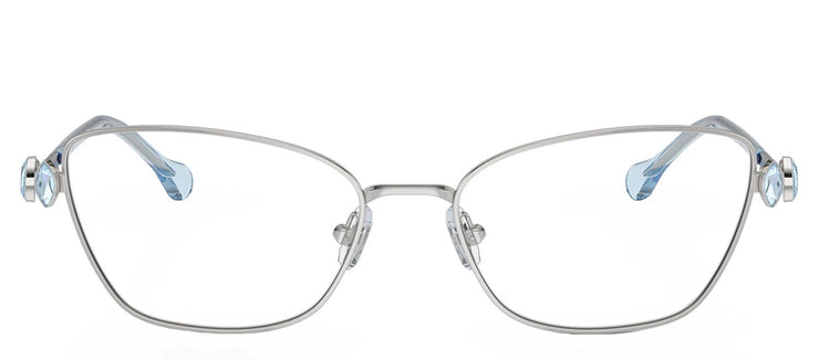 Swarovski SK 1006 4020 Pillow Metal Silver Eyeglasses with Logo Stamped Demo Lenses