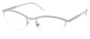 Swarovski SK 1026 4001 Oval Metal Silver Eyeglasses with Logo Stamped Demo Lenses