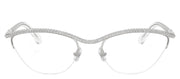 Swarovski SK 1026 4001 Oval Metal Silver Eyeglasses with Logo Stamped Demo Lenses