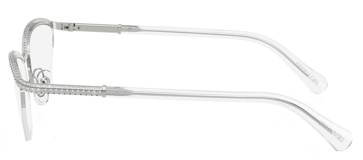 Swarovski SK 1026 4001 Oval Metal Silver Eyeglasses with Logo Stamped Demo Lenses