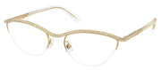 Swarovski SK 1026 4004 Oval Metal Gold Eyeglasses with Logo Stamped Demo Lenses