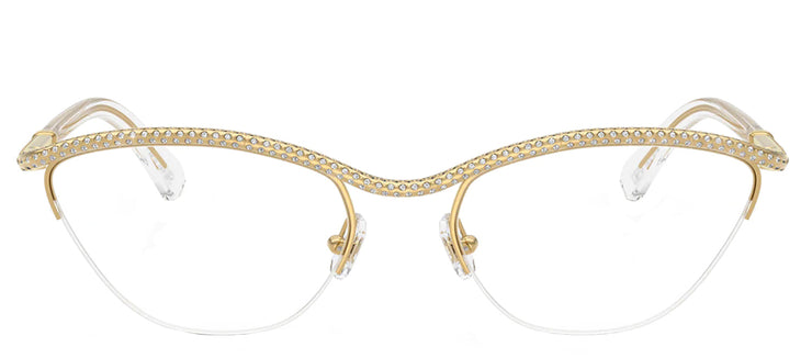 Swarovski SK 1026 4004 Oval Metal Gold Eyeglasses with Logo Stamped Demo Lenses
