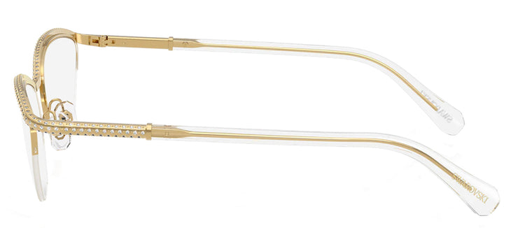 Swarovski SK 1026 4004 Oval Metal Gold Eyeglasses with Logo Stamped Demo Lenses