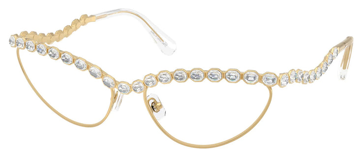 Swarovski SK 1030 4004 Cat-Eye Metal Gold Eyeglasses with Logo Stamped Demo Lenses