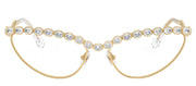 Swarovski SK 1030 4004 Cat-Eye Metal Gold Eyeglasses with Logo Stamped Demo Lenses
