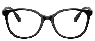 Swarovski SK 2002 1001 Round Plastic Black Eyeglasses with Logo Stamped Demo Lenses