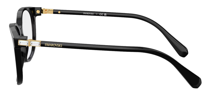 Swarovski SK 2002 1001 Round Plastic Black Eyeglasses with Logo Stamped Demo Lenses