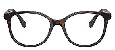 Swarovski SK 2002 1002 Round Plastic Havana Eyeglasses with Logo Stamped Demo Lenses