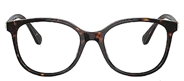 Swarovski SK 2002 1002 Round Plastic Havana Eyeglasses with Logo Stamped Demo Lenses