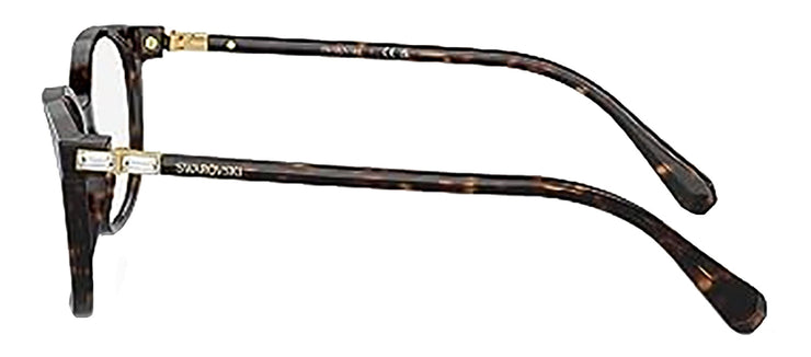 Swarovski SK 2002 1002 Round Plastic Havana Eyeglasses with Logo Stamped Demo Lenses