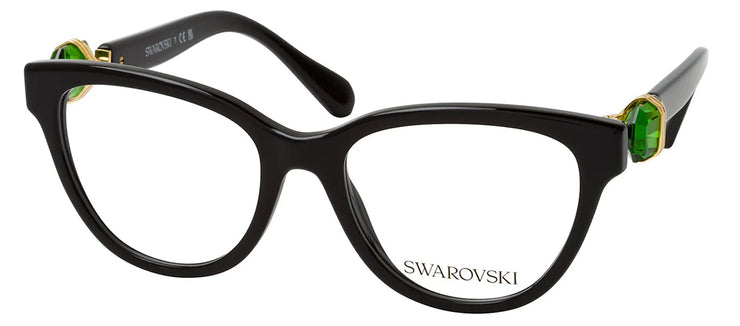 Swarovski SK 2004 1001 Cat-Eye Plastic Black Eyeglasses with Logo Stamped Demo Lenses
