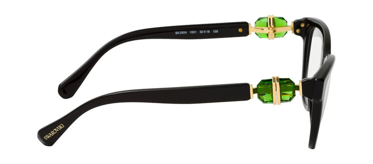 Swarovski SK 2004 1001 Cat-Eye Plastic Black Eyeglasses with Logo Stamped Demo Lenses