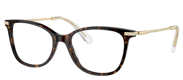 Swarovski SK 2010 1002 Square Metal Havana Eyeglasses with Logo Stamped Demo Lenses