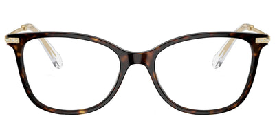 Swarovski SK 2010 1002 Square Metal Havana Eyeglasses with Logo Stamped Demo Lenses