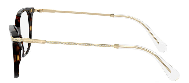 Swarovski SK 2010 1002 Square Metal Havana Eyeglasses with Logo Stamped Demo Lenses