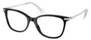 Swarovski SK 2010 1038 Square Plastic Black Eyeglasses with Logo Stamped Demo Lenses