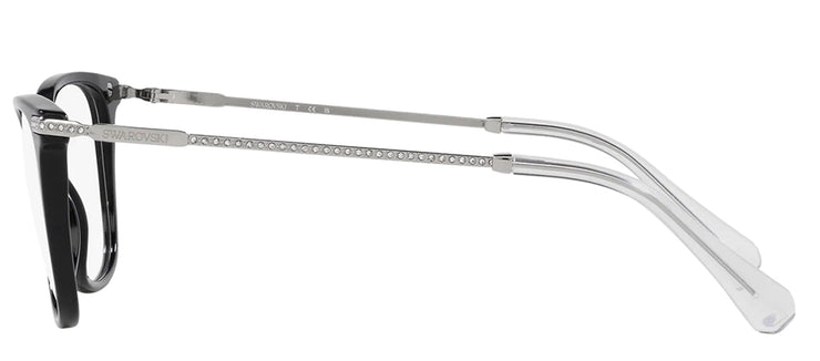 Swarovski SK 2010 1038 Square Plastic Black Eyeglasses with Logo Stamped Demo Lenses