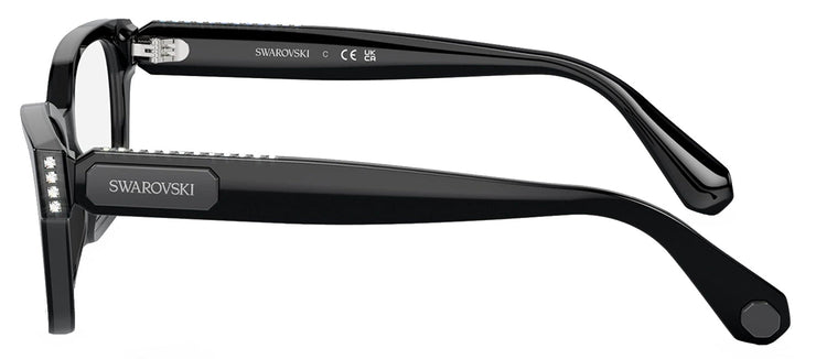 Swarovski SK 2013 1010 Rectangle Plastic Black Eyeglasses with Logo Stamped Demo Lenses