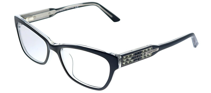 Swarovski SK 4033 003 Square Plastic Black Eyeglasses with Logo Stamped Demo Lenses